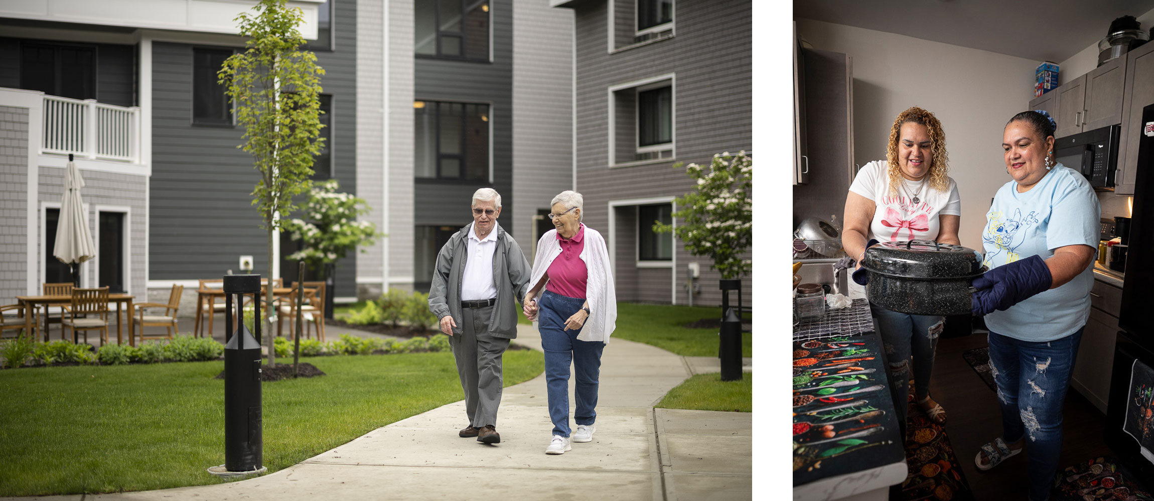 Older couple walking